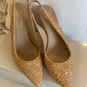 Donald plainer couture cork and silver sling back